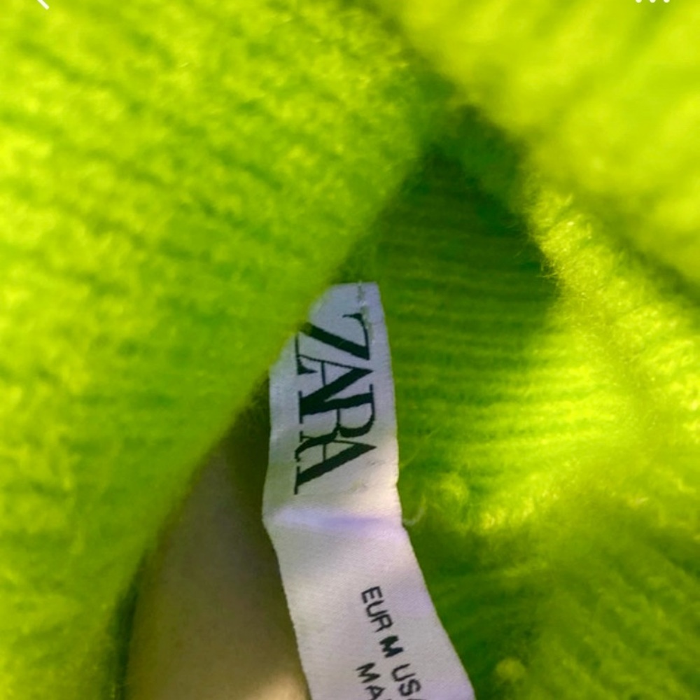 Zara Oversized Neon Green Knitwear